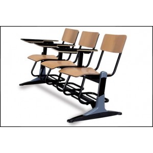 نیمکت دانشجویی سه نفره چوبی